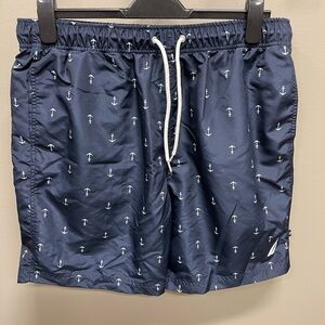 Nautica Dark Blue Anchor Swim Trunks